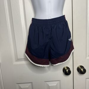 Varsity Spirit Size YS Athletic Running Shorts Navy Red White